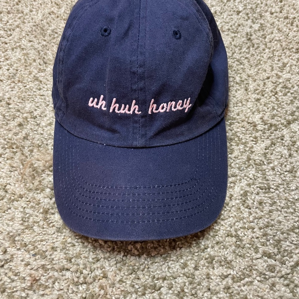 Brandy Melville John Galt Navy Blue Uh Huh Honey Baseball Dad Cap Hat